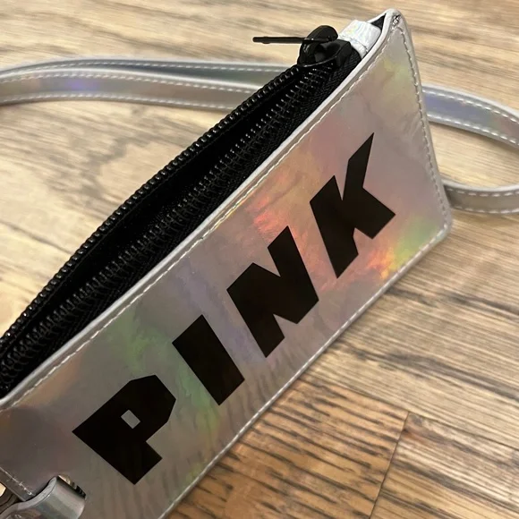 ✶Free!✶ PINK Wristlet + Lanyard Key Ring | FREE w/ $44 Purchase | Silver & Black - Picture 5 of 11